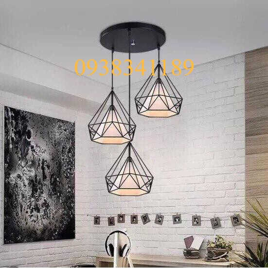[Chất lượng] Bộ 3 đèn thả kim cương - tặng bóng led