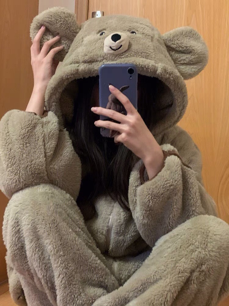 Áo khoác lông cừu họa tiết Tai Thỏ Áo lông nam nữ unisex