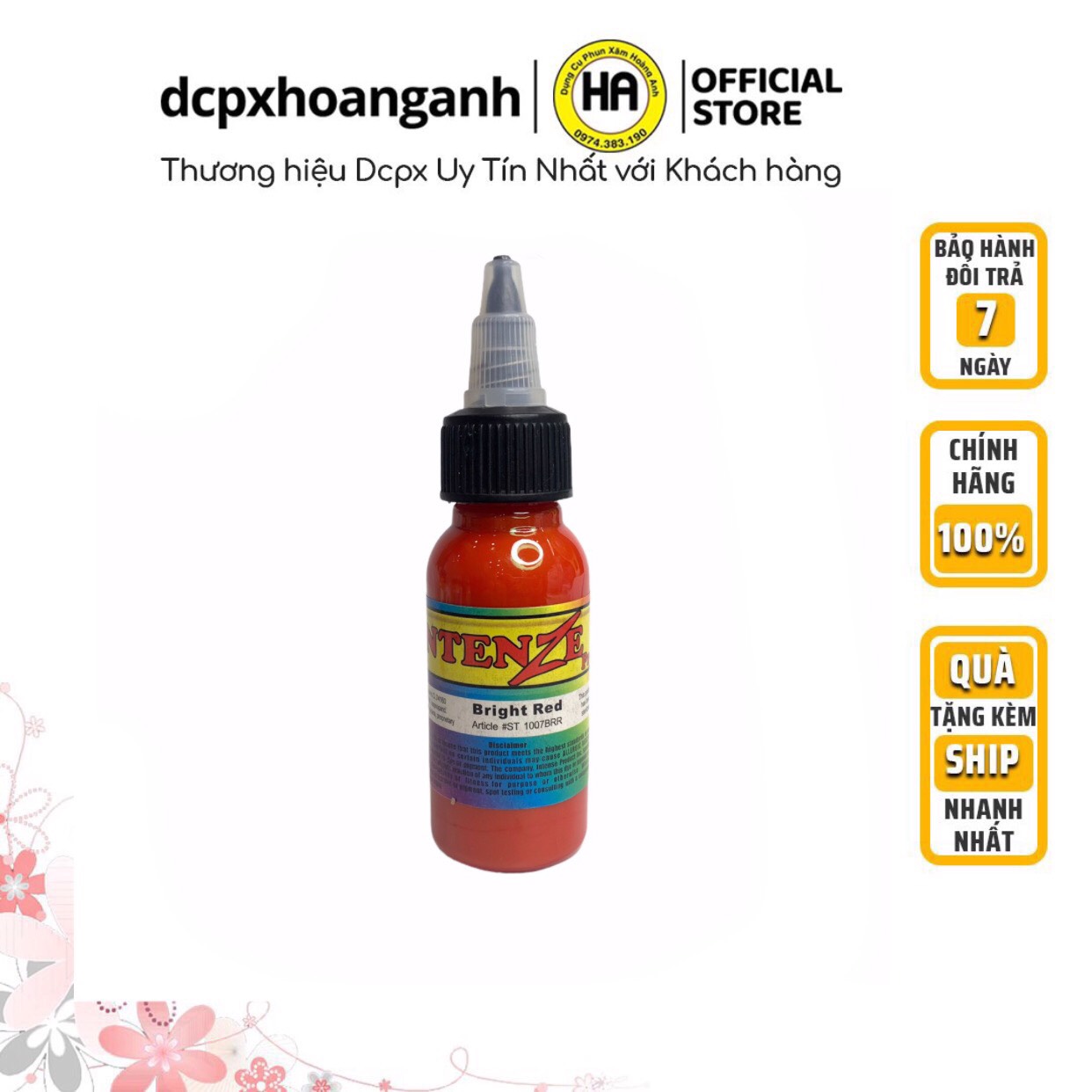 Mực Tập Xăm Intenze True Black và Bright Red 30ml