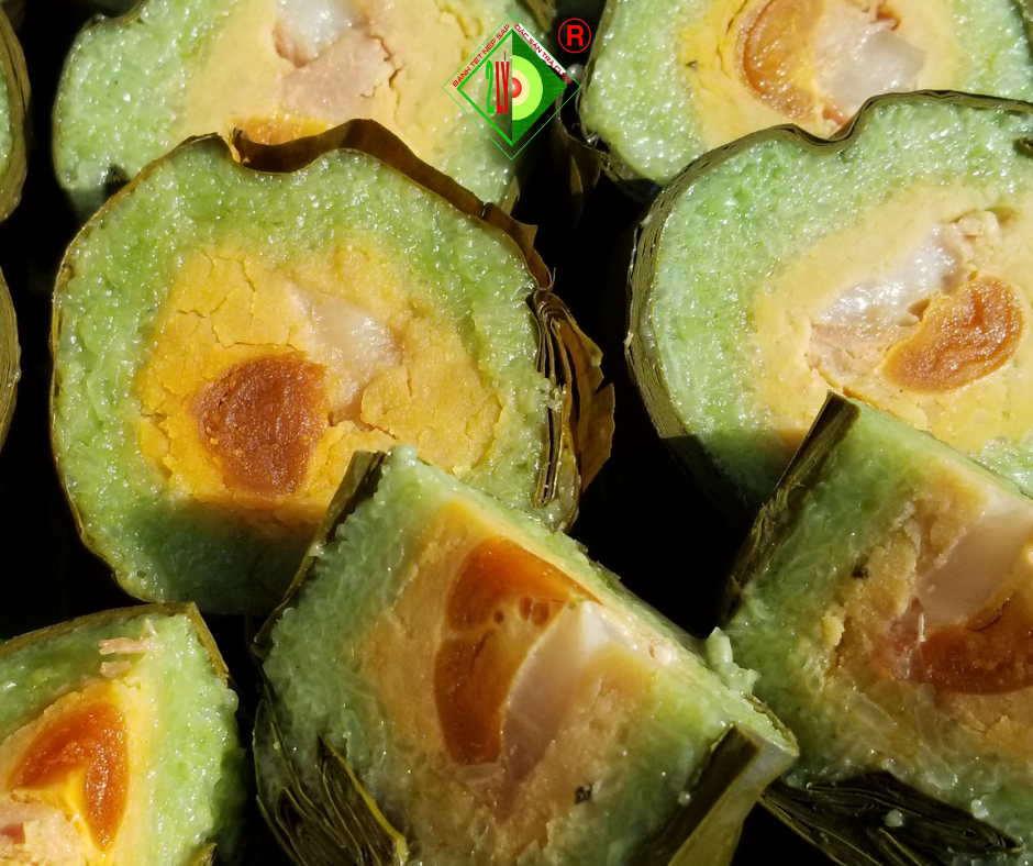 Bánh tét Trà Cuôn Hai Lý Bánh Tét Bồ Ngót Thập Cẩm 900gr Organic Vietnam Origin