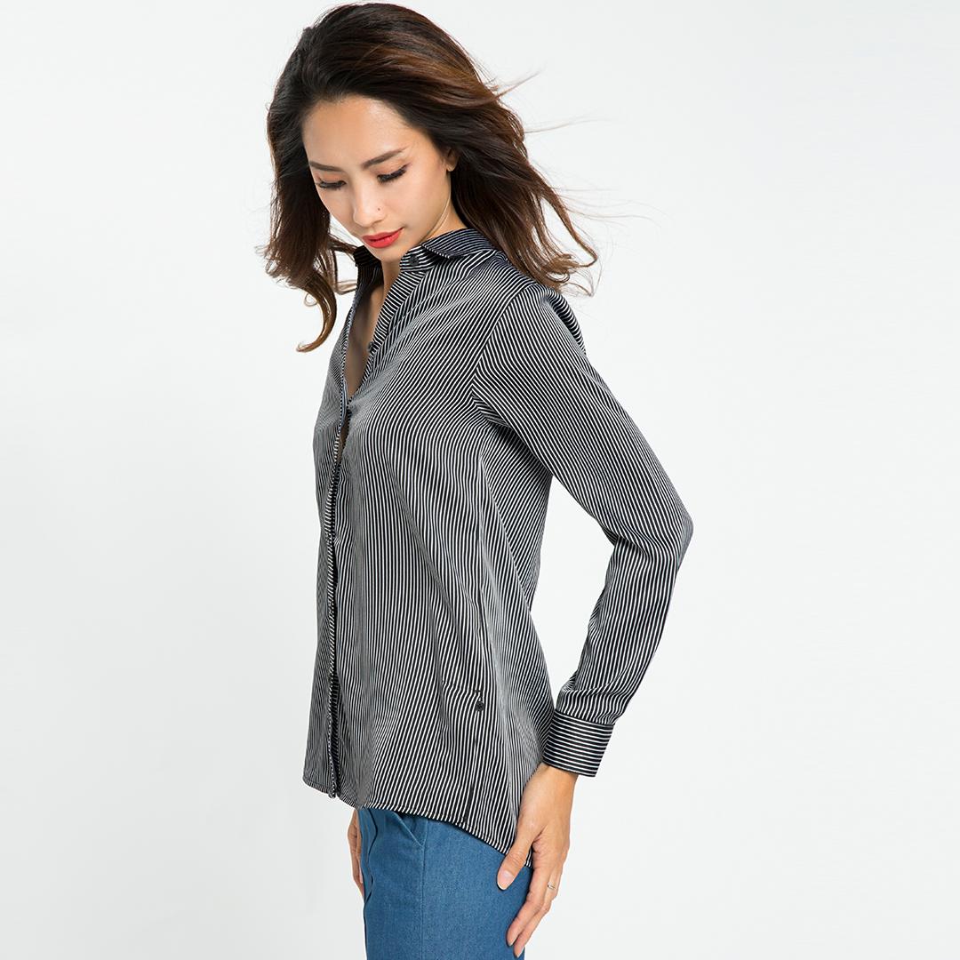 Áo Sơ Mi Hity TOP082 (Sọc Trắng Đen)
