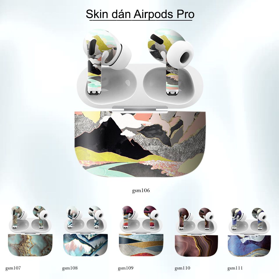 Decal Skin dán AirPods Pro mẫu sơn mài