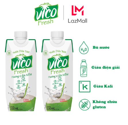 COMBO 2 HỘP NƯỚC DỪA XIÊM VICO FRESH 330ML