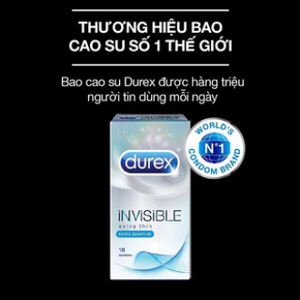 [ HÀNG CHÍNH HÃNG] Bao cao su Durex Invisible 10 bao