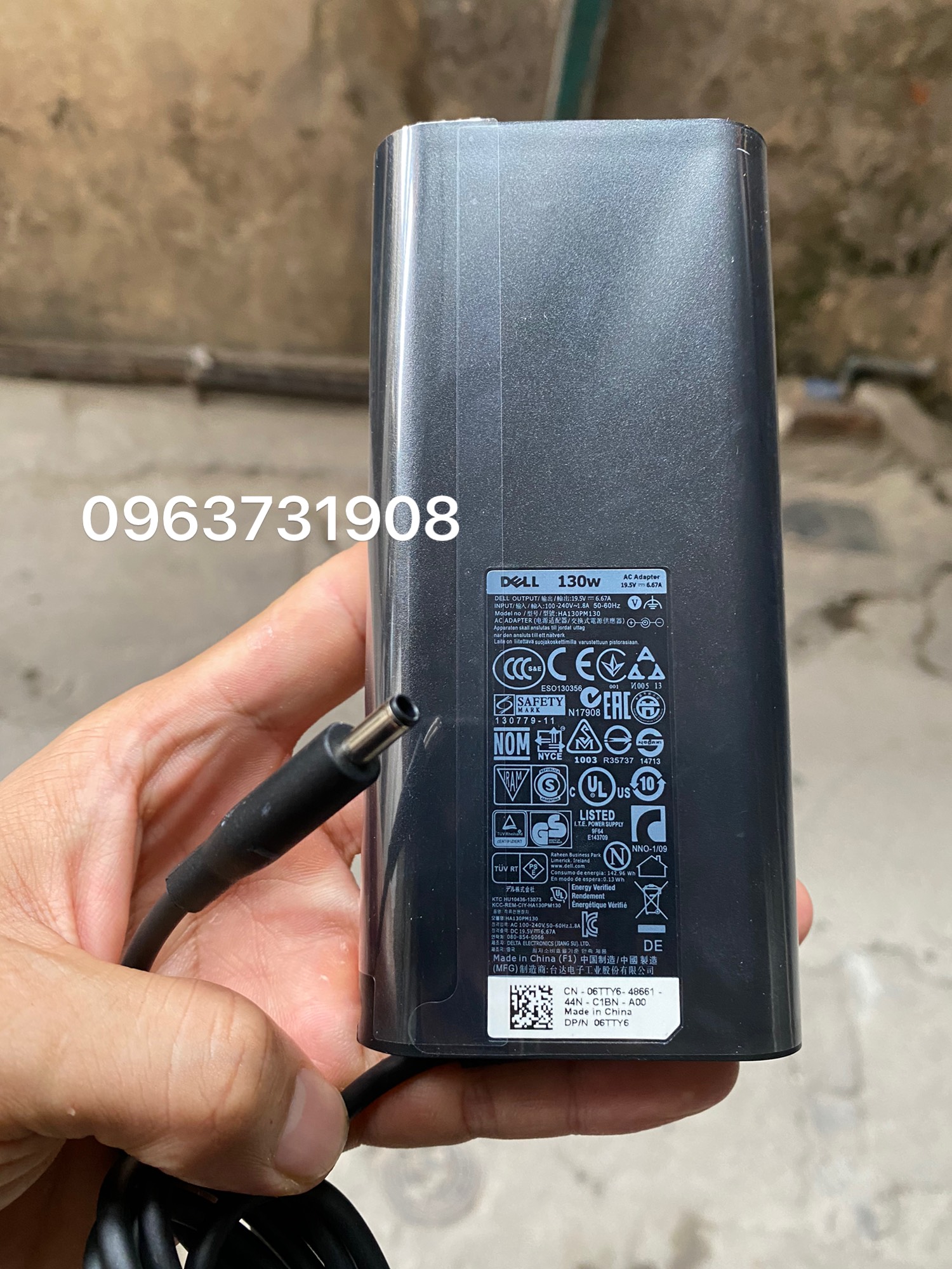 Dây sạc laptop DELL XPS 9530 130w 19.5V-6.67A bản gốc tháo máy