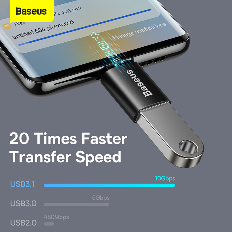 [TYPE C => USB] - Đầu chuyển đổi Baseus từ đầu Type C - USB