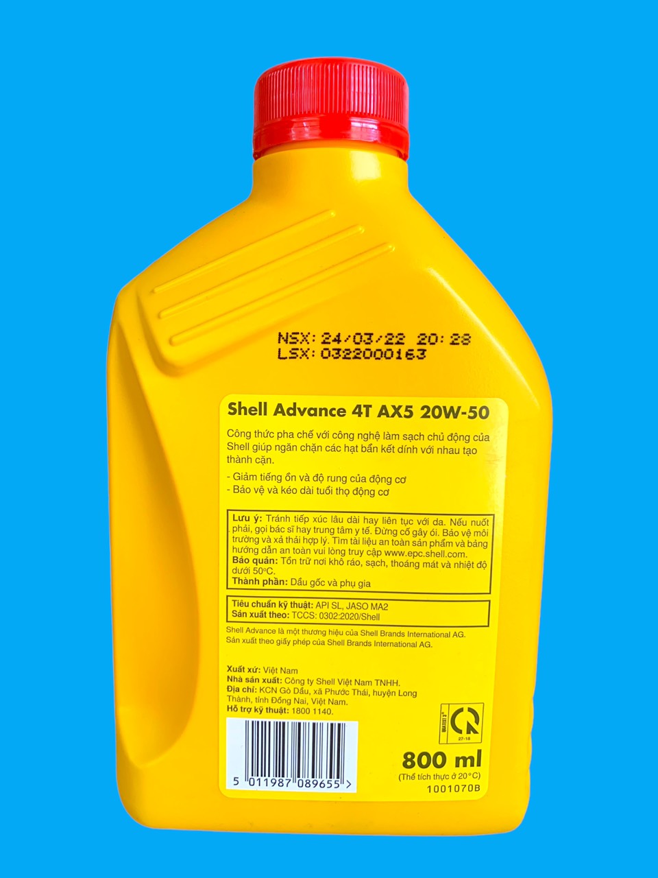 Shell Advance AX5 20W50 Nắp Đỏ   0.8 Lit