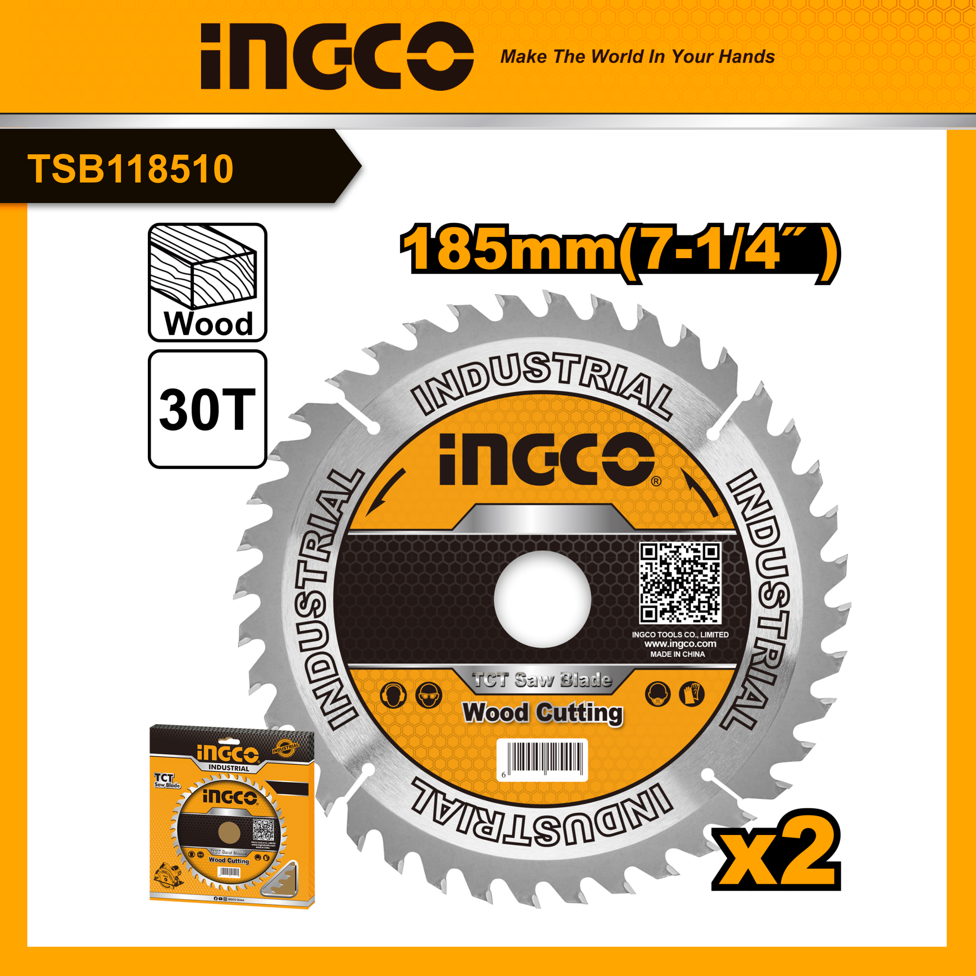 Ingco tsb118510 lưỡi cắt gỗ 185mm