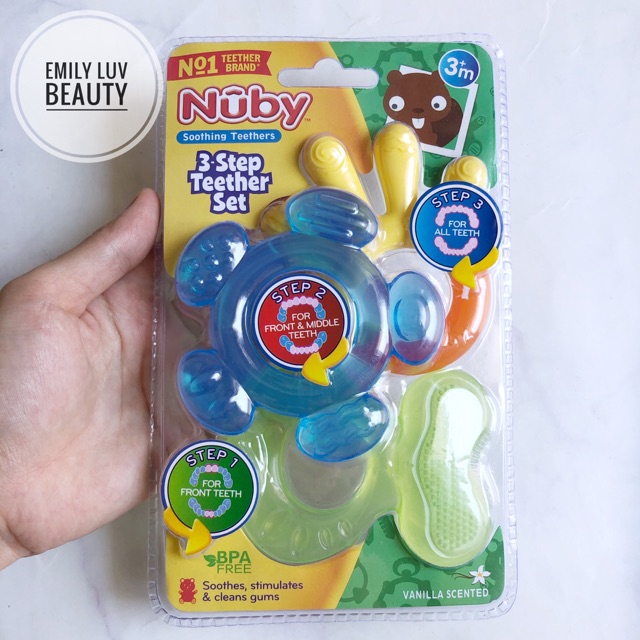 Gặm nướu silicon Nuby cho bé 3M+
