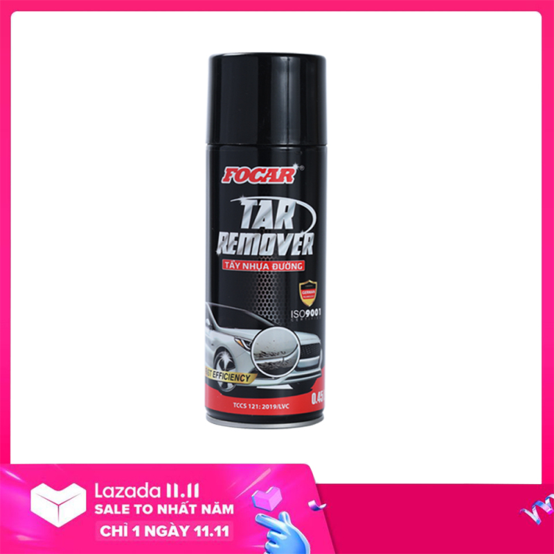 Xịt Tẩy nhựa đường băng keo chuyên dụng Focar Tar Remover 450ml (Tẩy băng dính, tẩy hắc ín, tẩy keo chuyên dụng)