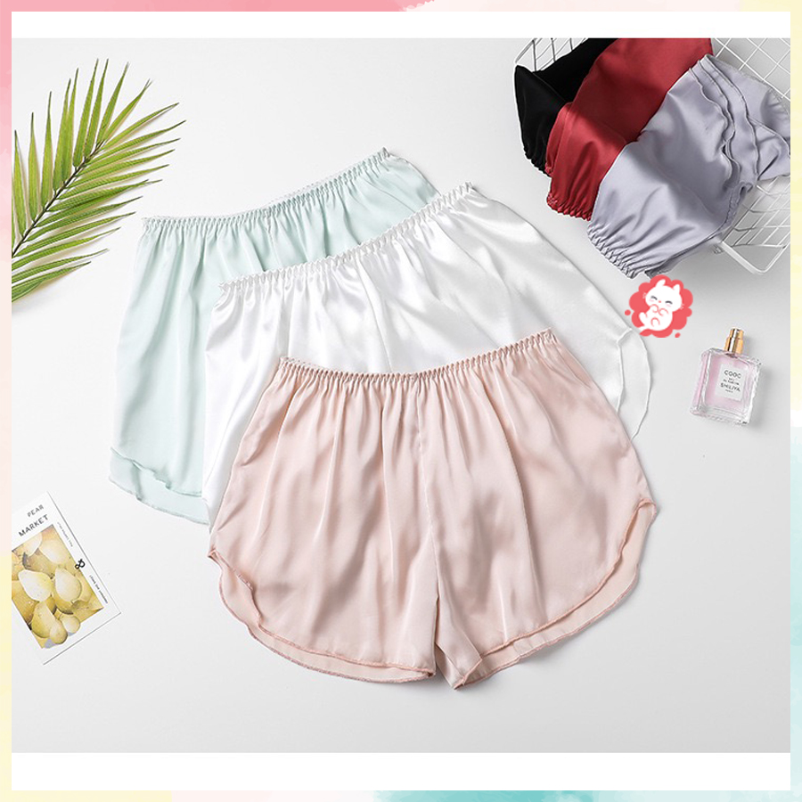 Quần sooc lụa mềm mát mặc ở nhà đi ngủ mặc trong váy [QS01]