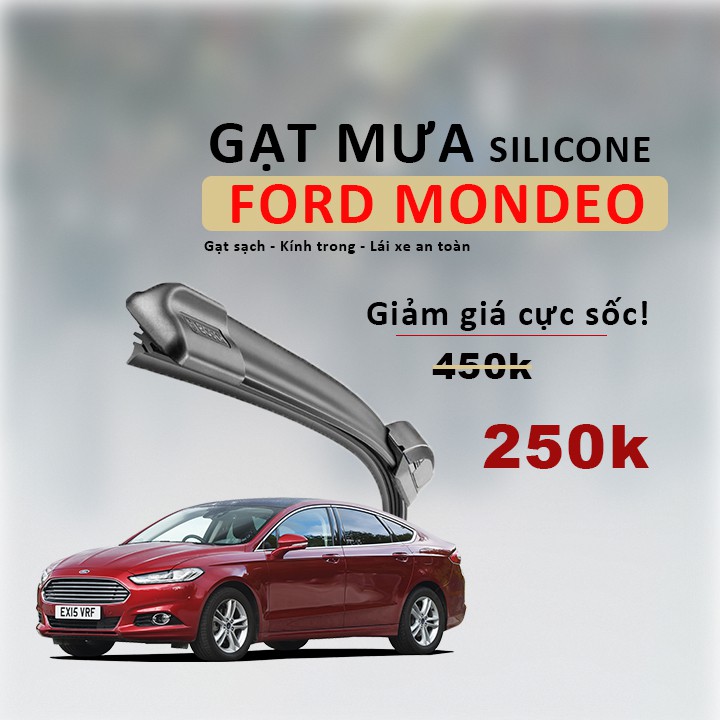 Gạt mưa cho xe ford mondeo - gạt mưa lưỡi silicon siêu sạch gm05