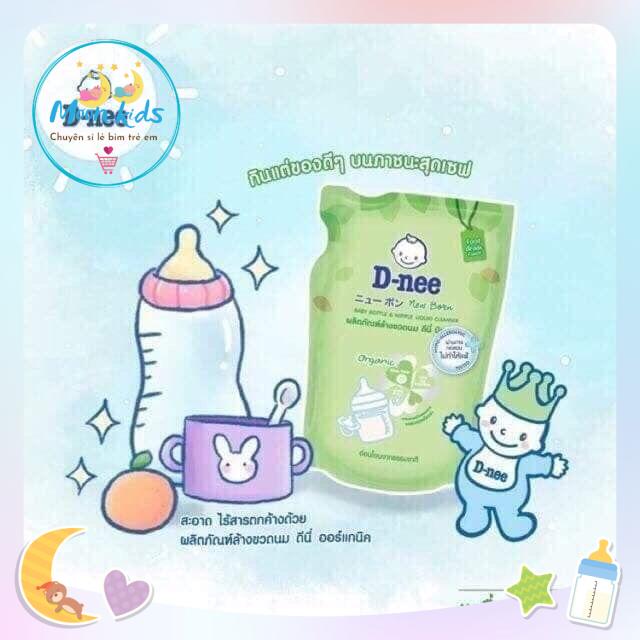 [HCM] [ mẫu mới ] Nước rửa bình sữa Dnee  Organic Thái Lan túi 600ml