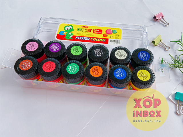 Màu poster pentel, dooly hộp 12 màu 30ml