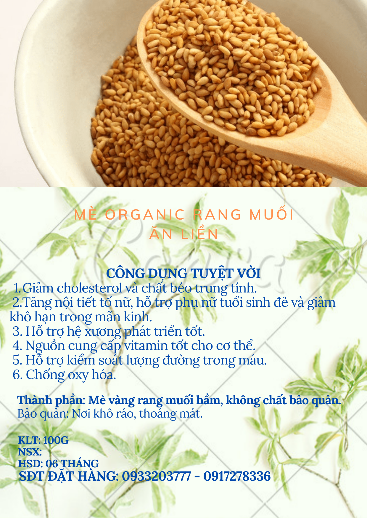 Mè vàng rang muối ăn liền túi zip 100g