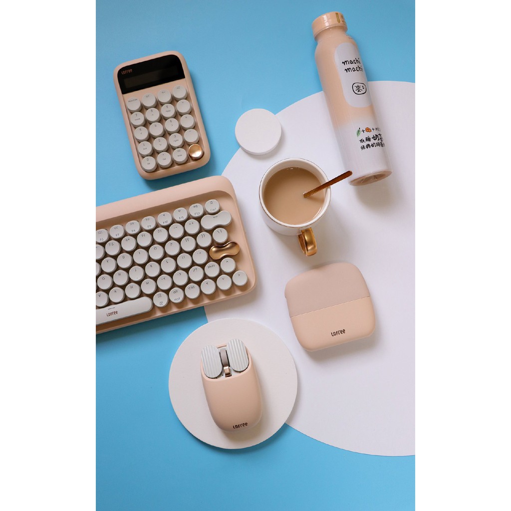 TRỌN BỘ 7 MÓN LOFREE MILK TEA (Bộ bàn phím, chuột, quạt, đèn,...)