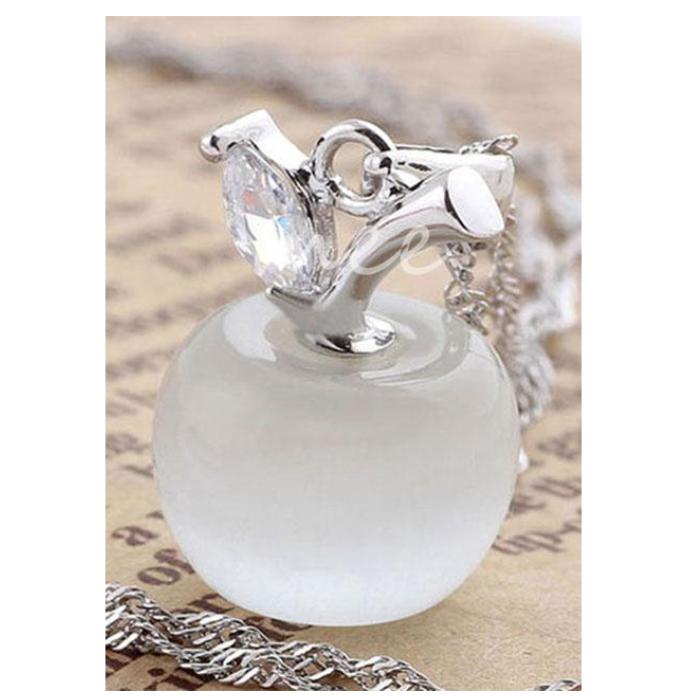 [HCM](Mặt Dây Chuyền) đá Opal Trái Táo Trắng