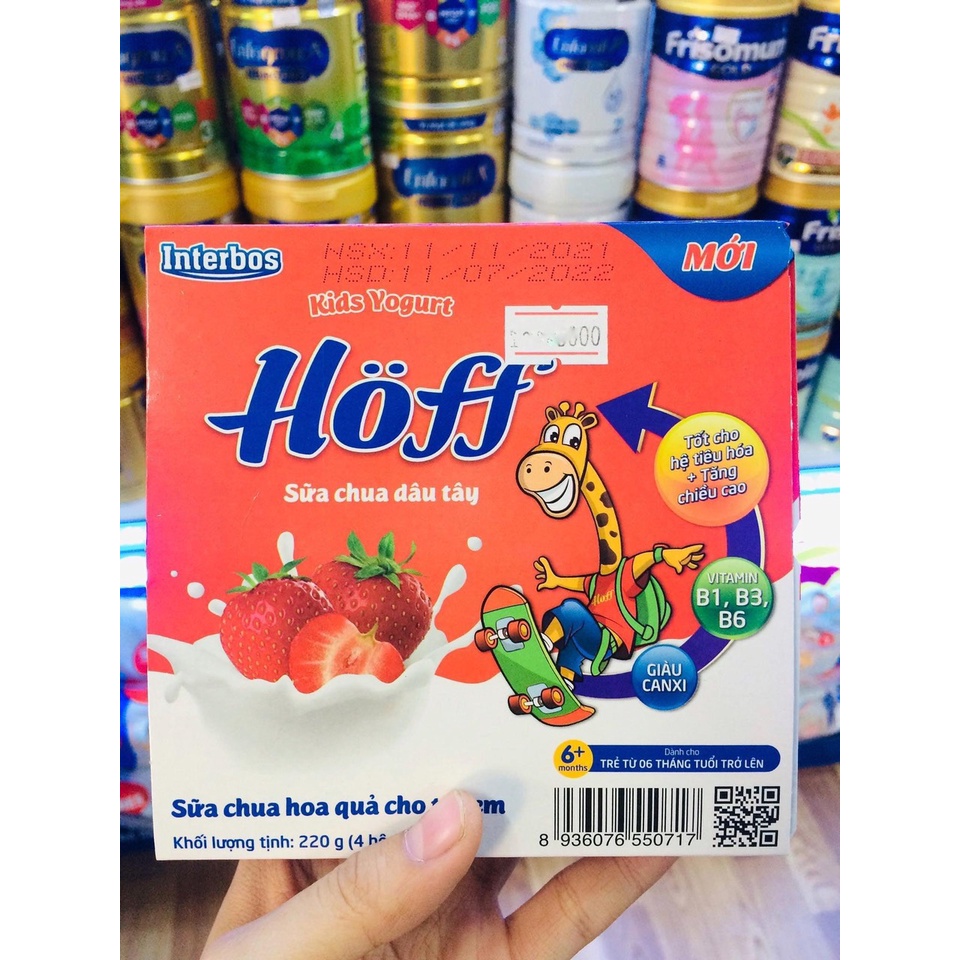 sữa chua Hoff 1 lốc 4 hộp date mới nhất