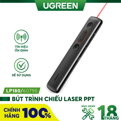 421860857 Bút trình chiếu Laser PPT không dây điều khiển từ xa 100m (sử dụng pin AAA) UGREEN LP180 60327 60795