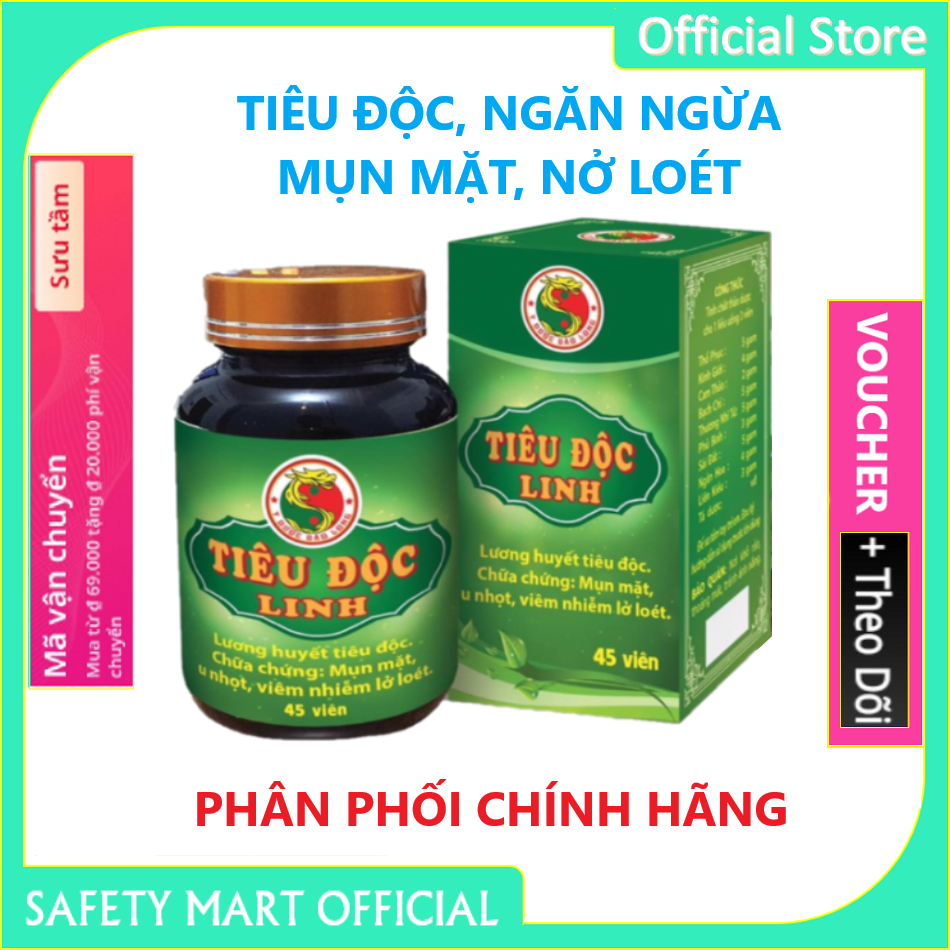 Tiêu Độc Linh chống dị ứng giải độc, chống viêm, mụn nhọt Hộp 60 viên - Hàng Chính Hãng