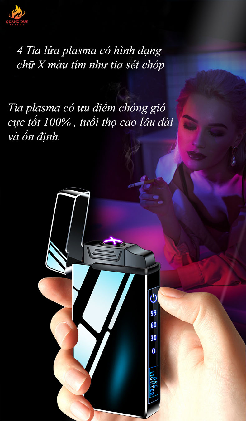 Bật lửa điện khò độc lạ 2 chế độ lửa cao cấp