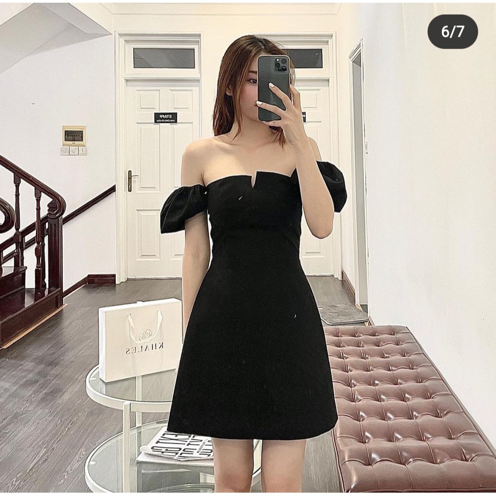 ĐẦM TRỄ VAI TAY BỒNG ĐEN