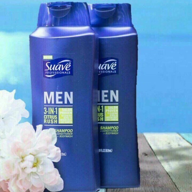 Dầu Gội – Xả – Sữa Tắm Suave Men 3 in 1