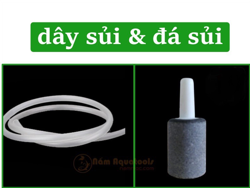 Ảnh thật Chính hãng Combo 1m dây oxy và 1 cục sủi trụ dành cho máy sủi oxy