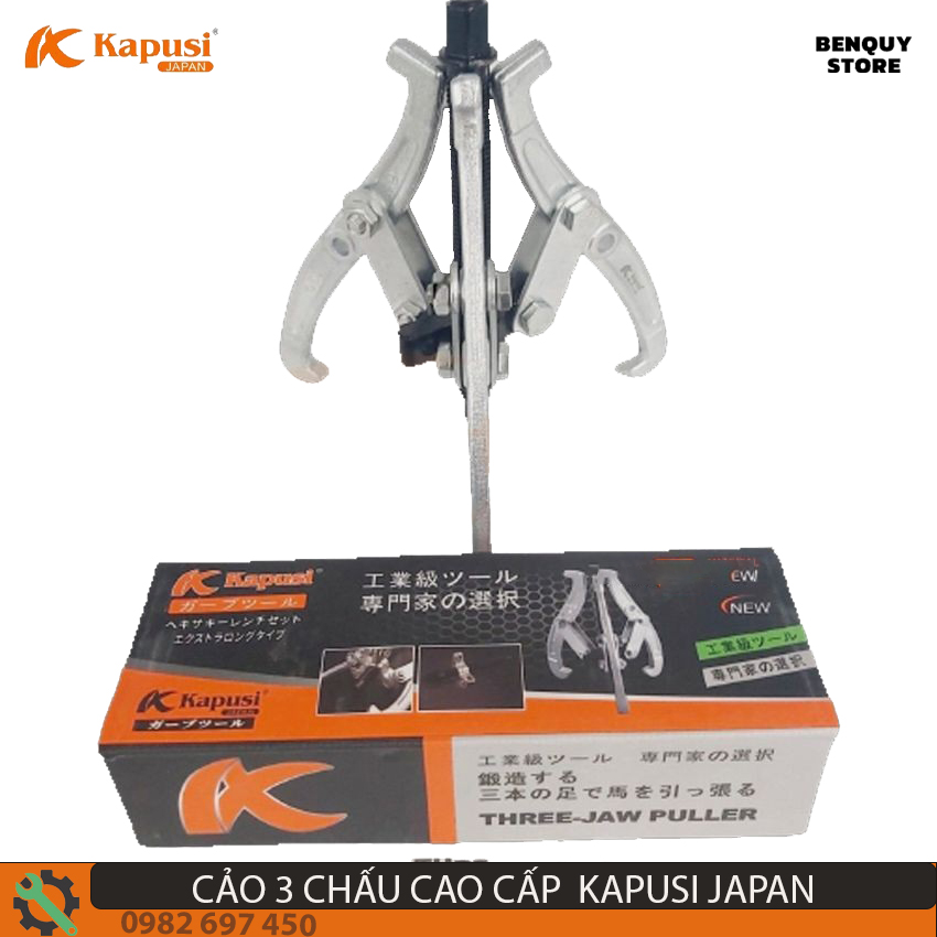 Cảo 3 chấu 4in/100mm kapusi japan-cảo 3 chân tiêu chuẩn nhật bản. chất liệu thép chrome vanadium