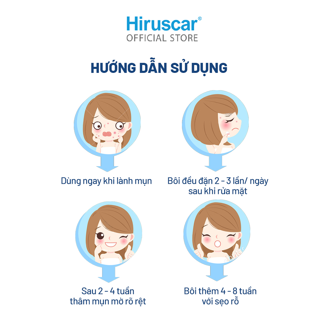 Gel chăm sóc sẹo mụn và mụn thâm Hiruscar Post Acne 5g