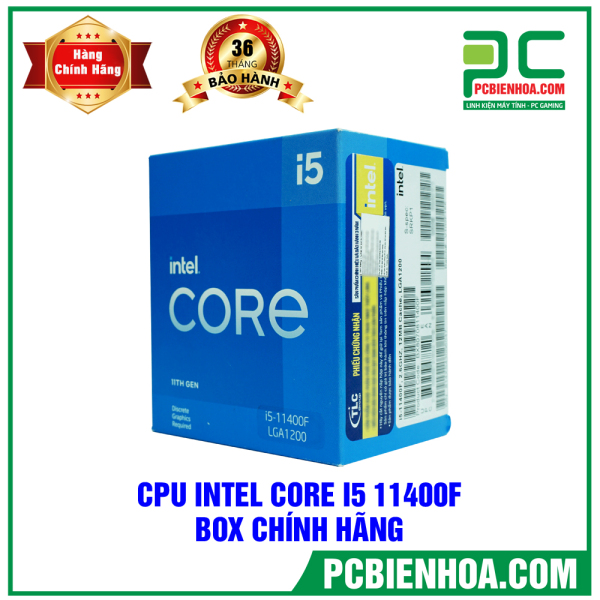 [Trả góp 0%]CPU INTEL CORE I5 11400F (12MB / 2.6GHZ / 6 nhân 12 luồng / LGA 1200) BOX CHÍNH HÃNG