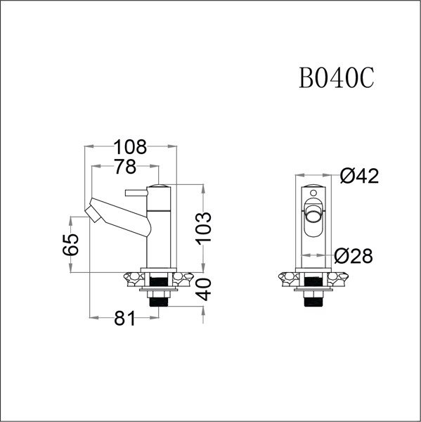 Vòi Chậu Lavabo Lạnh CAESAR B040C