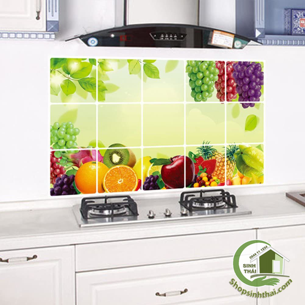 [HCM]Tranh decal dán bếp cách nhiệt chống dầu mỡ 60 x 90cm - giao hình ngẫu nhiên