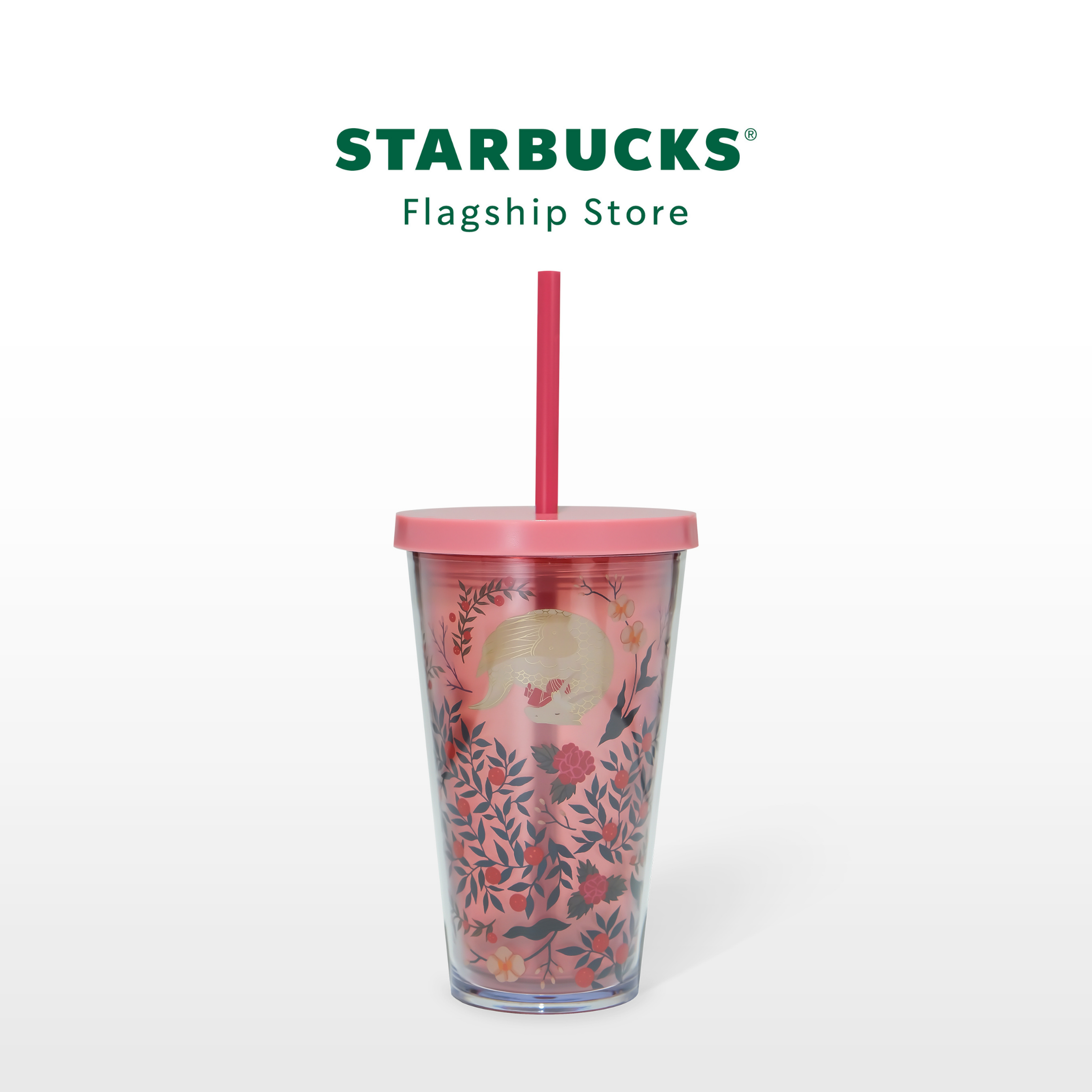 Bình Starbucks Cold Cup 16Oz (473ml) PL DRAGON ASLEEP IN FLOWER N TREE