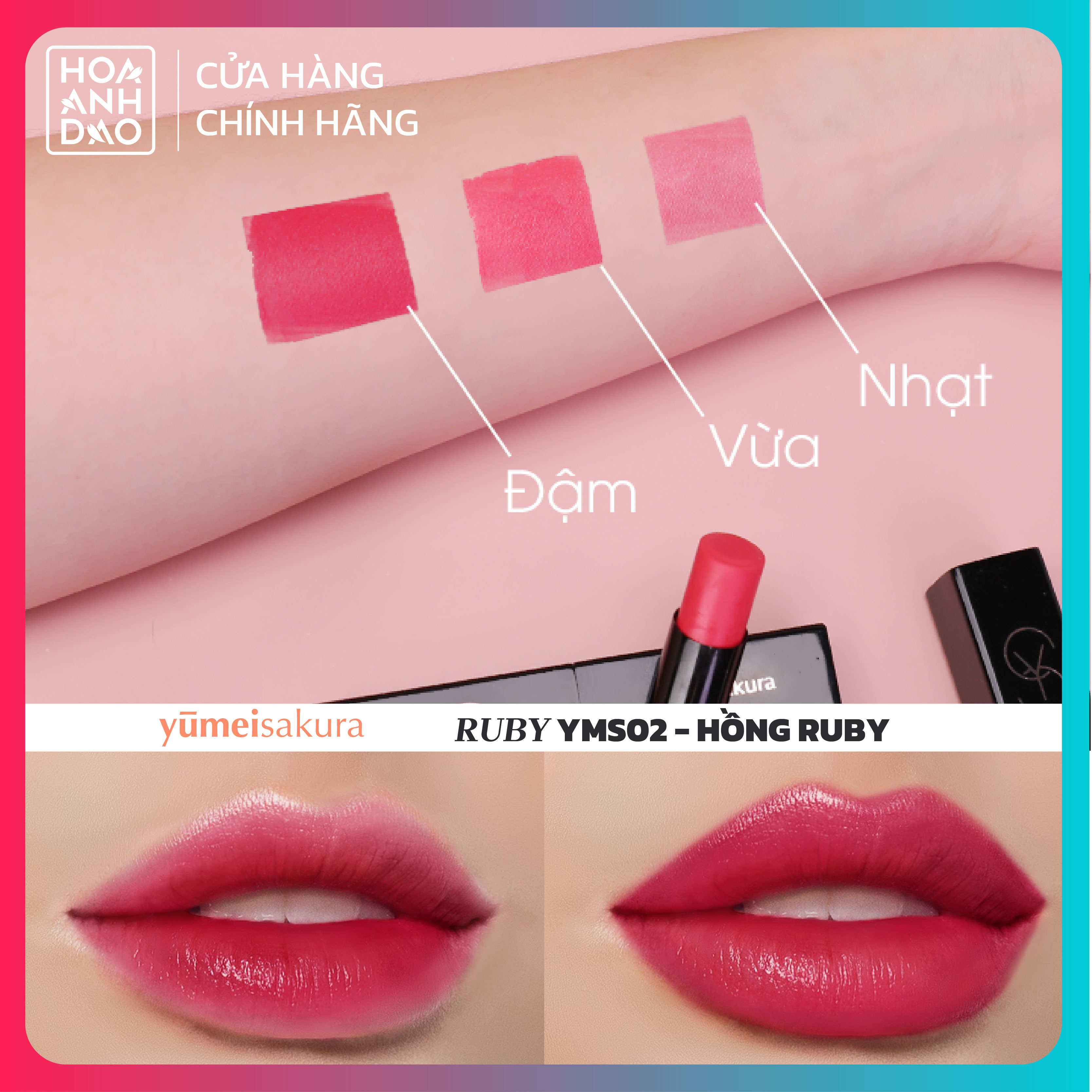 Son Dưỡng Collagen Yumeisakura - Hồng Ruby - YM02