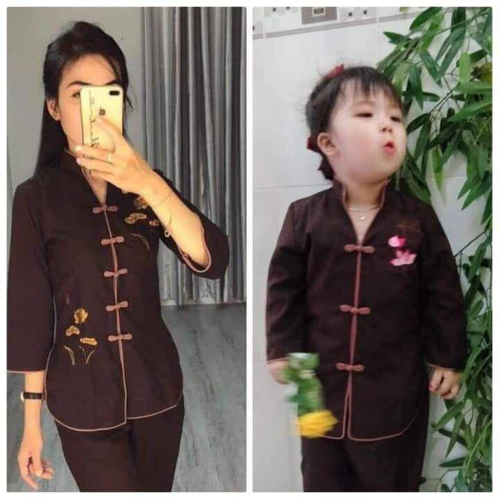 [HCM]Đồ lam đi chùa bé gái - Mẫu cổ tàu