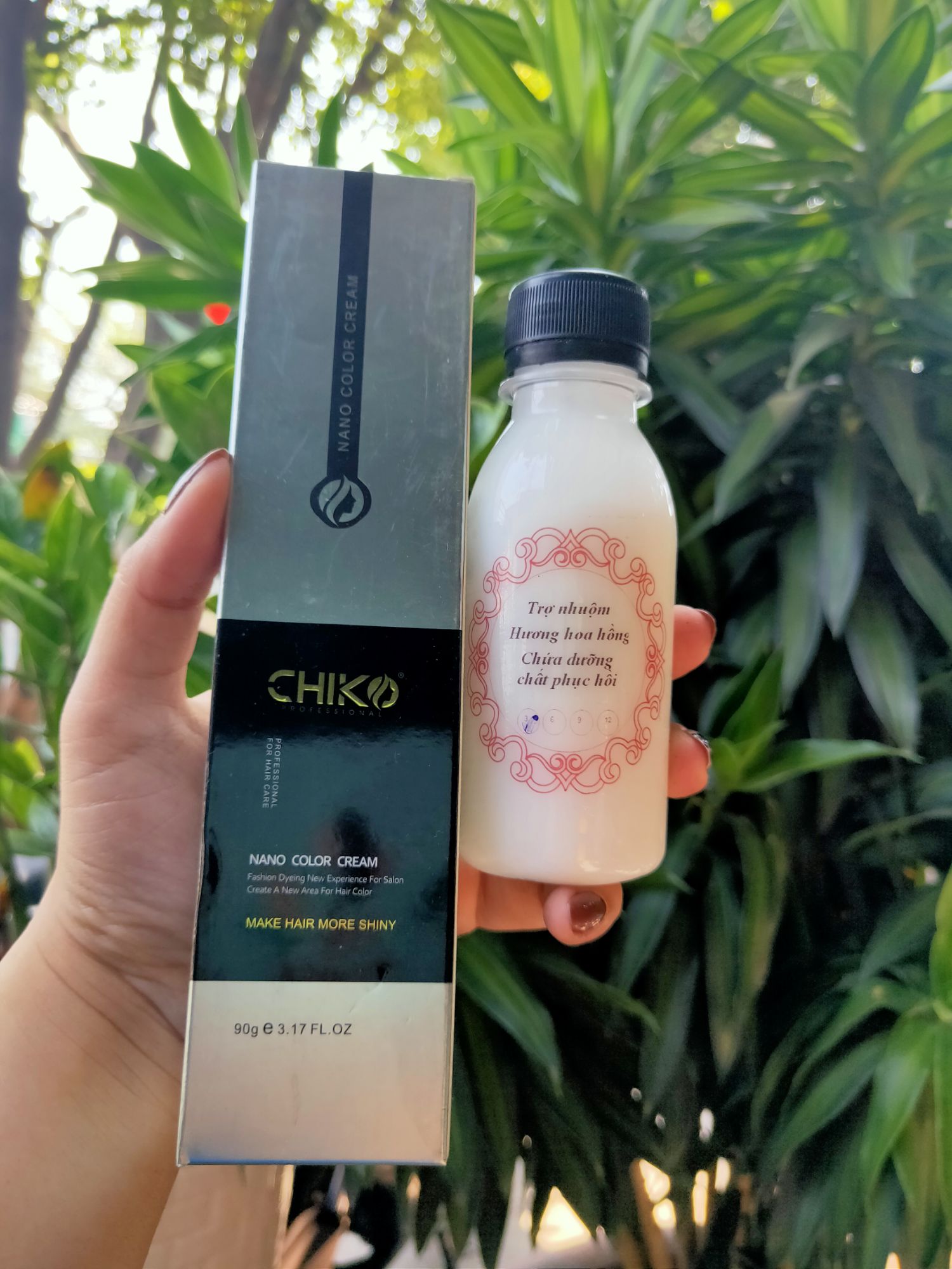 Thuốc nhuộm tóc màu Xám Khói (kèm oxi và găng tay)