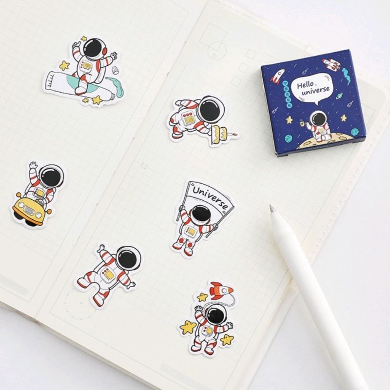 Set 45 Sticker Dán Hình Phi Hành Gia Cute nhà BCor