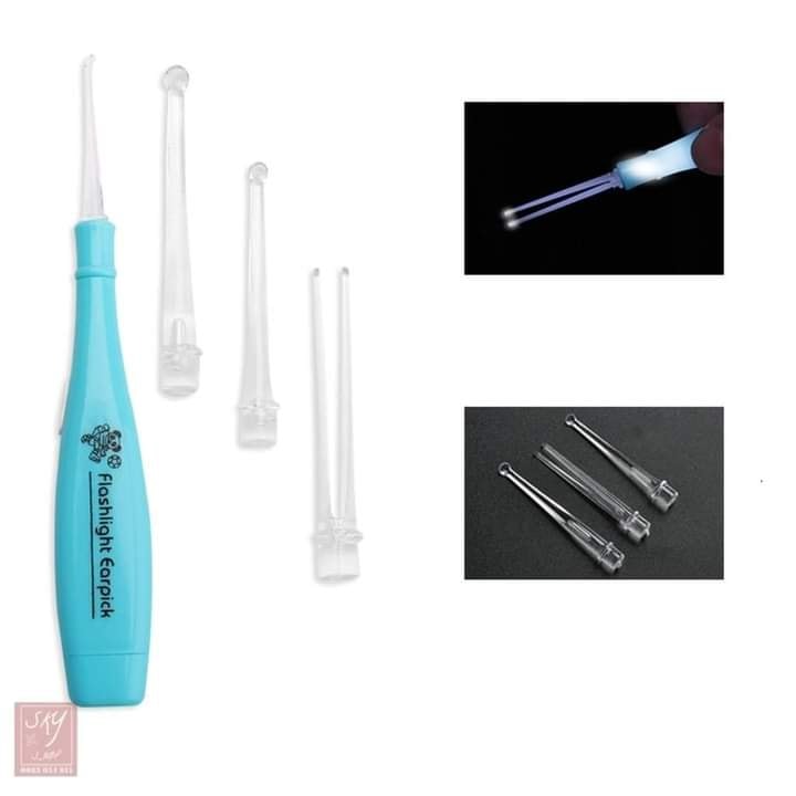 TKVT20159- Lấy ráy tai có đèn phát sáng vì giấy (1 set có 3 đầu thay nhau)