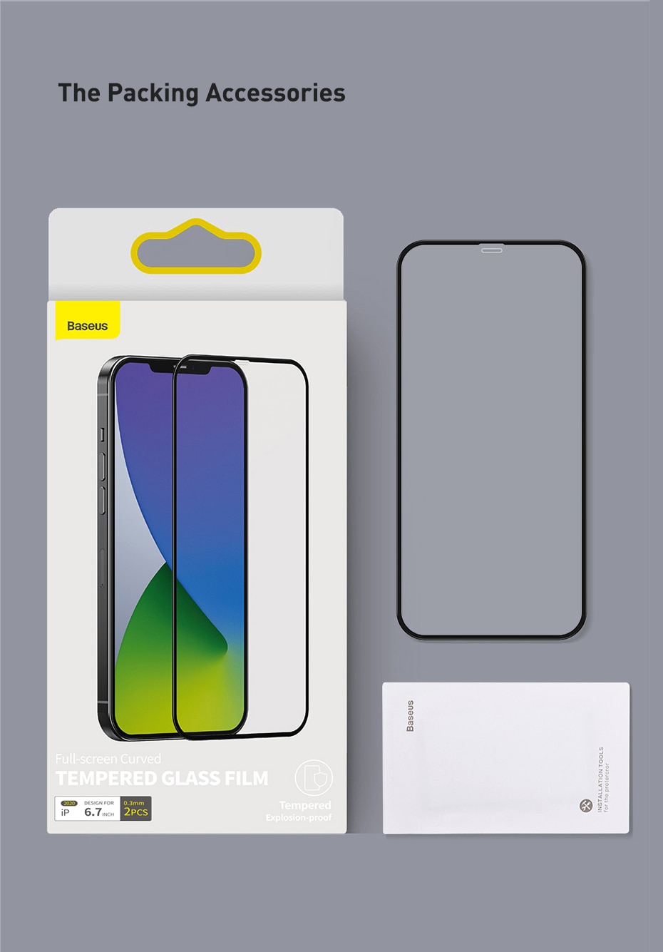 Iphone 12 pro max, miếng dán kính cường lực baseus full màn hình cho iphone 12 pro max, dán màn hình cho iphone