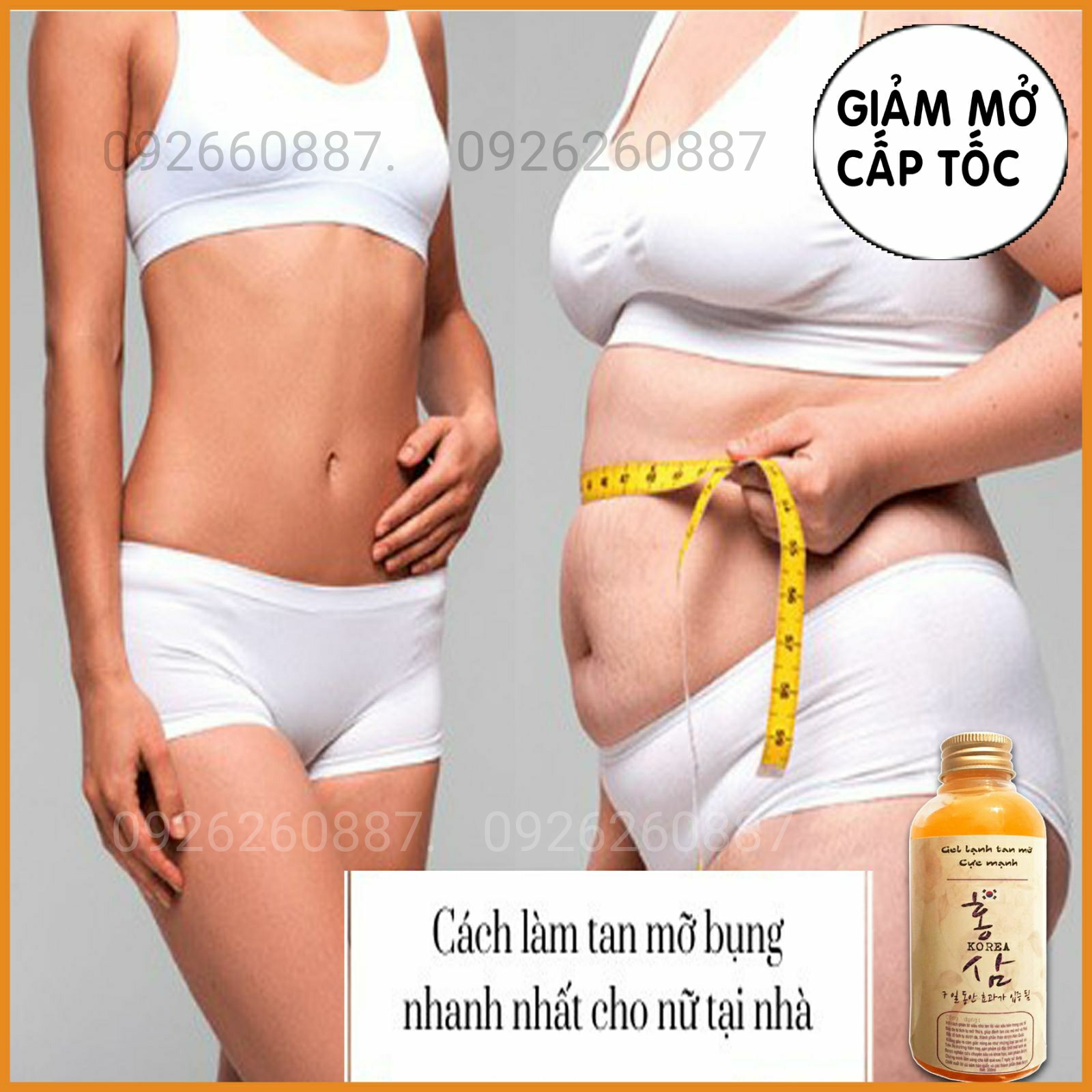 [HCM]Gel Lạnh Tan Mỡ Bụng .Đùi .Bắp Tay .Cấp Tốc Hàn Quốc