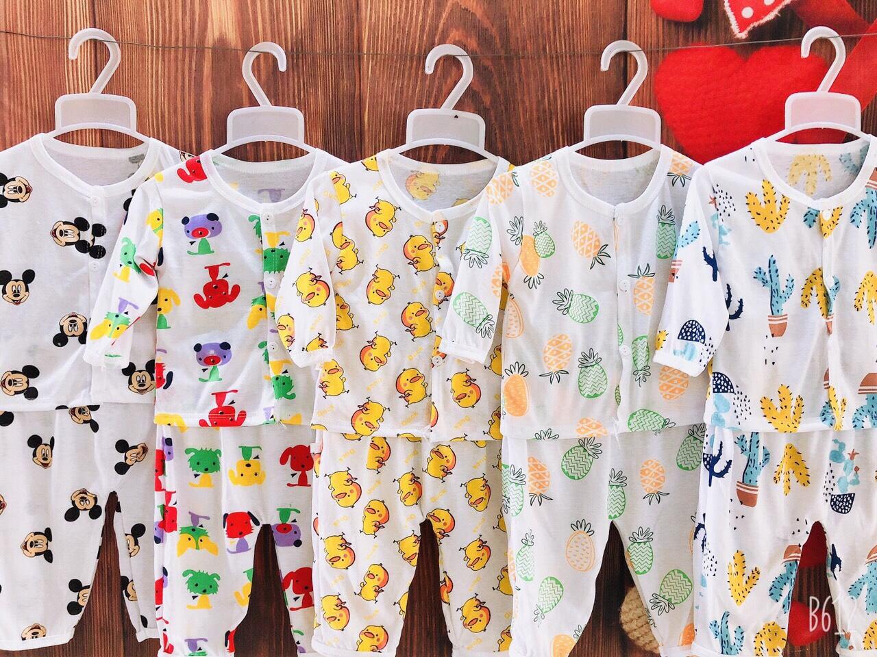 set 5 bộ dài tay cài cúc giữa  (KÈM QUÀ TẶNG)