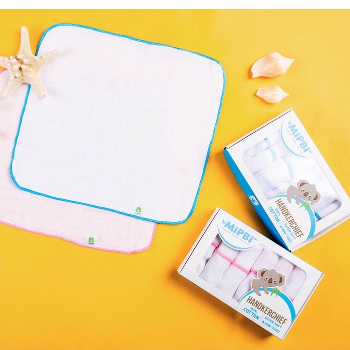 Khăn sữa Mipbi 10 điểm 4 lớp, túi 10 khăn