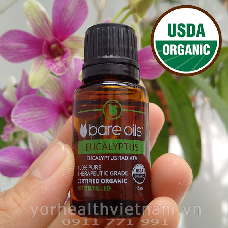 Tinh dầu khuynh diệp - Eucalyptus Essential Oil (Tinh dầu hữu cơ Bare Oils - USDA Organic) 15ml giá rẻ