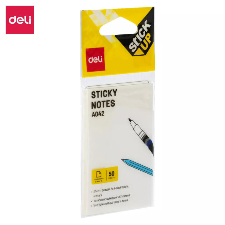 Giấy note Deli trong suốt chống nước giấy ghi nhớ 50 tờ sáng tạo tiện lợi EA042 - Hình ảnh 9