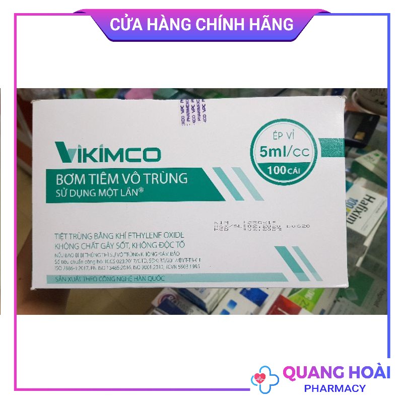 Bơm kim tiêm 5ml Cửu Long Vikimco ( hộp 100 chiếc )