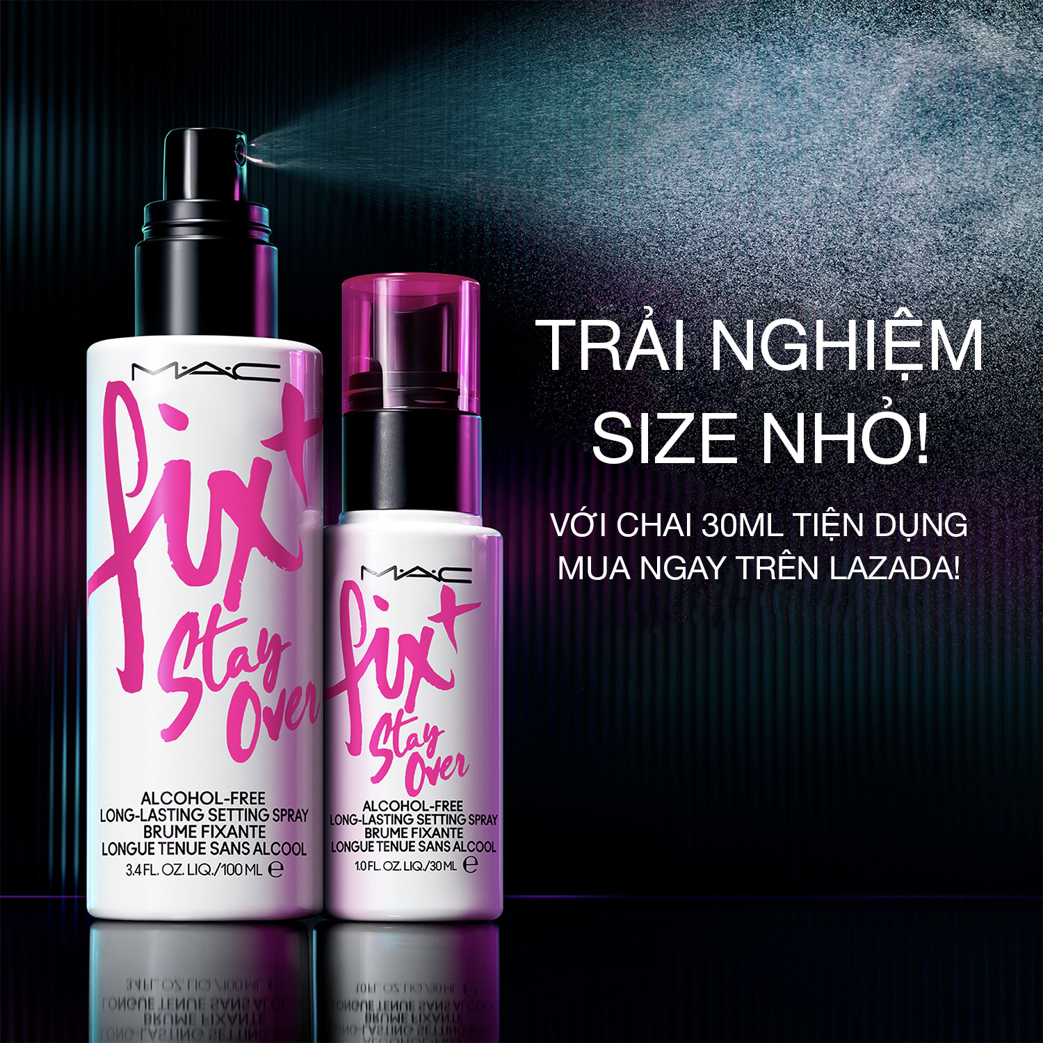 【TRAVEL SIZE】MAC  Fix+ Stay Over - 30ml / Makeup Setting Spray, long-wearing, blue light protection, alcohol free, transfer resistant - Best seller setting spray makeup