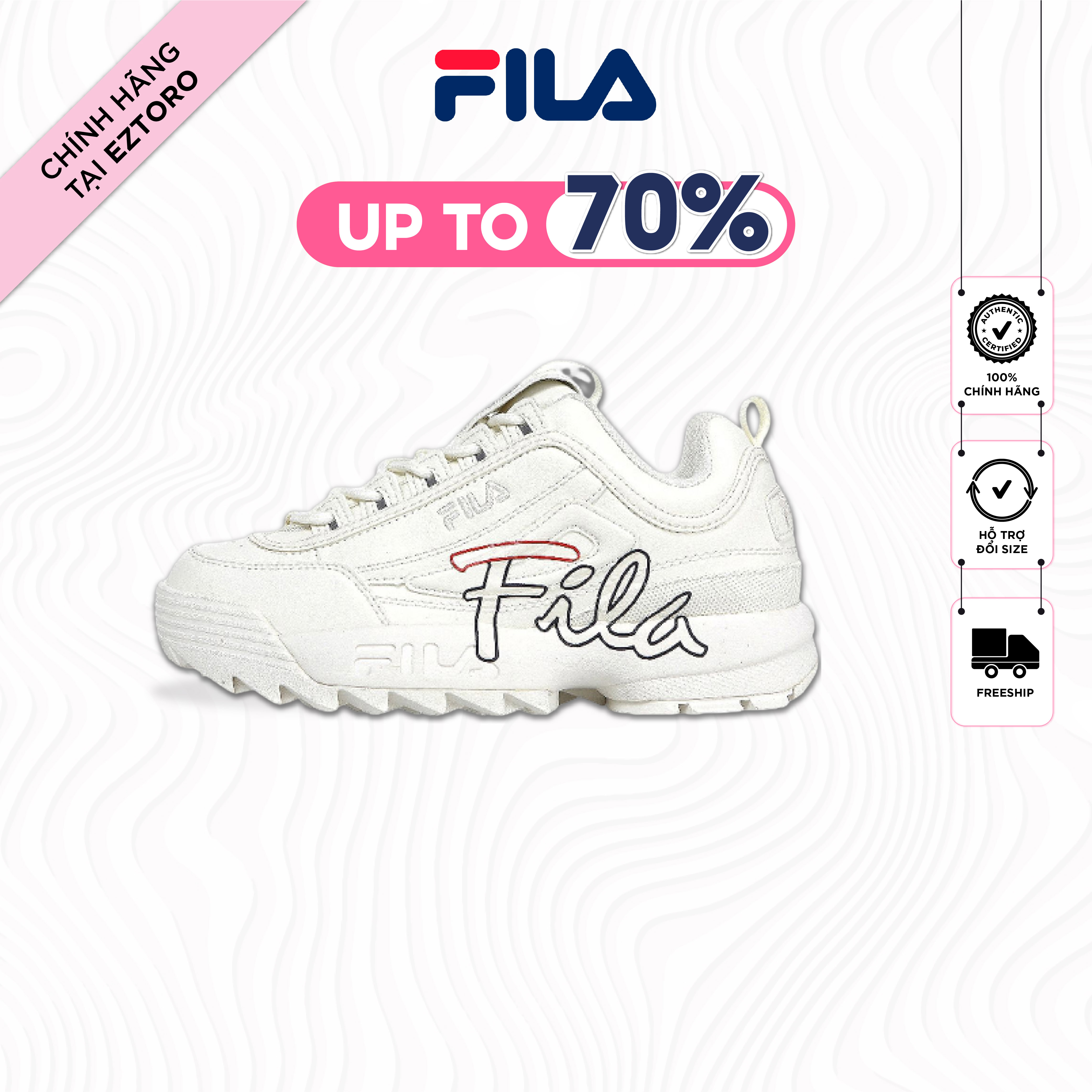 [XẢ HÀNG LẺ SIZE 100% Authentic Korea] Giày snealer Fila Disruptor 2 Script - cho nam, nữ