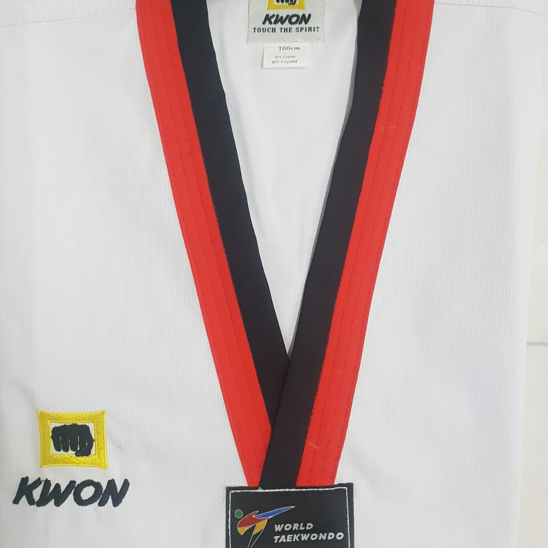 VÕ PHỤC TAEKWONDO KWON VẢI SỌC CAO CẤP.