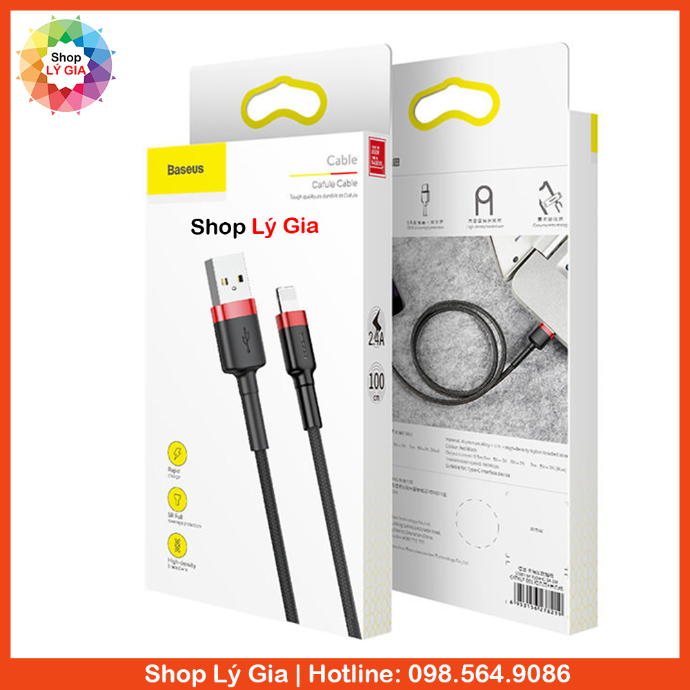 Cáp sạc dây dù USB to Lightning Baseus dây dù siêu bền cho iPhone, iPad